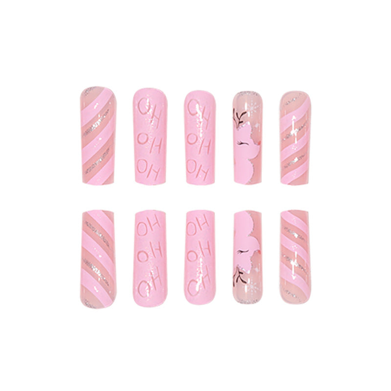 Christmas Pink Nails - Press on Nails