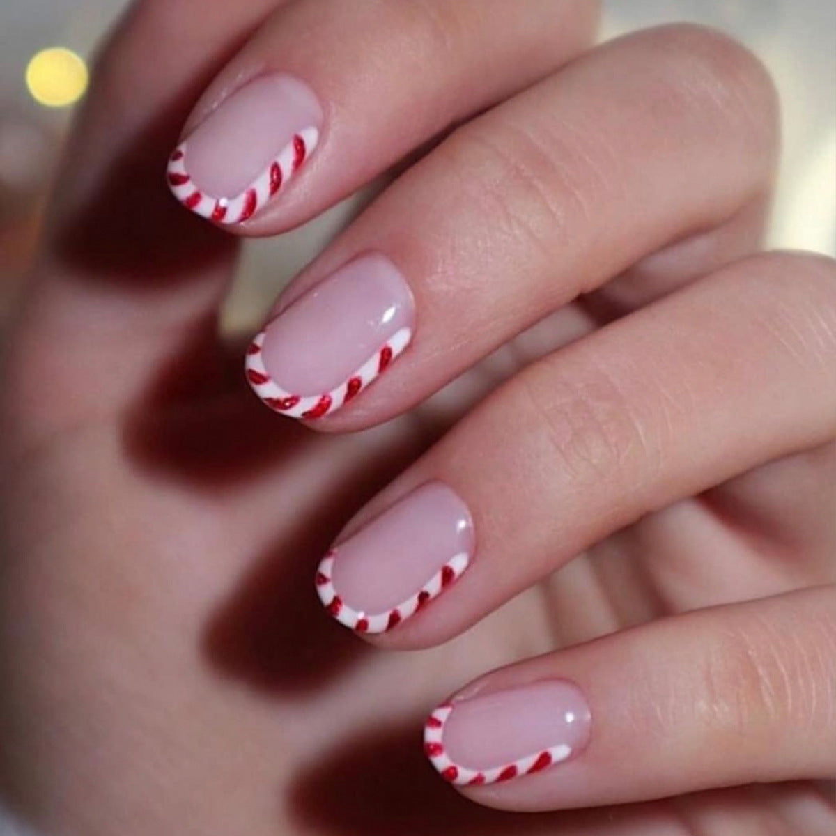 Christmas Candy Cane Nails - Press on Nails