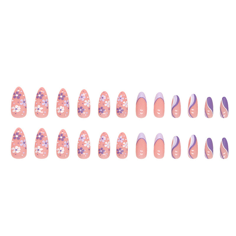 Floral French Nails - Press on Nails