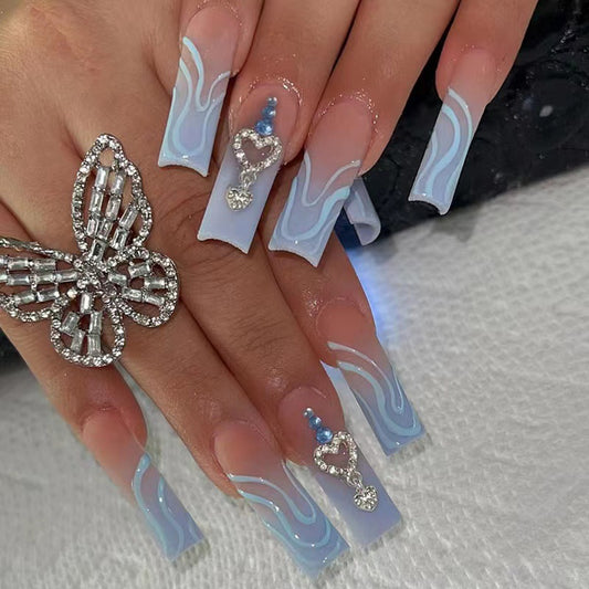 Blue Nails - Press on Nails