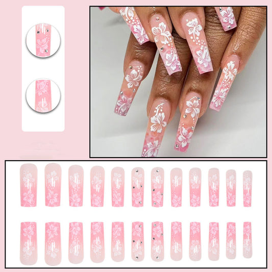 Hibiscus Flower Nails - Press on Nails