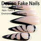 Black French Stiletto Nails - Press on Nails