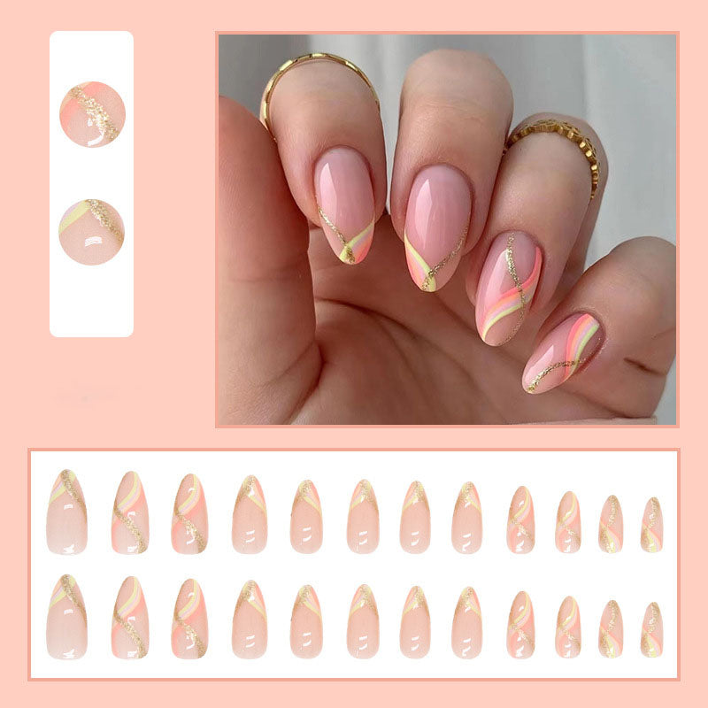 Swirl Almond Nails - Press On Nails