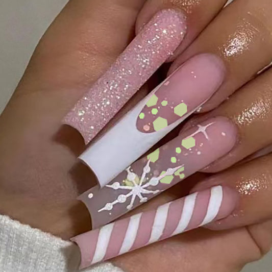 Christmas Snowflake Nails - Press on Nails