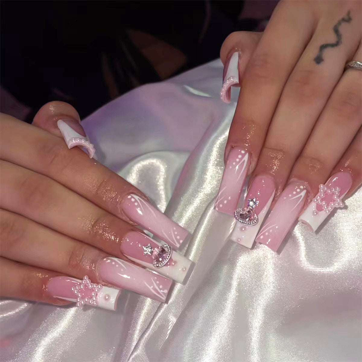 Pink French Nails - Press on Nails