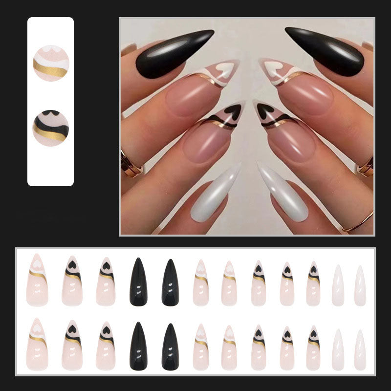 Heart Shape Stiletto Nails - Press On Nails