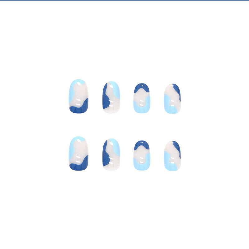 Blue Swirl Nails - Press on Nails