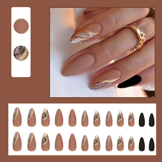 Almond Brown Nails - Press on Nails