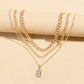 Gold-Plated Metal Multi-Layer Necklace