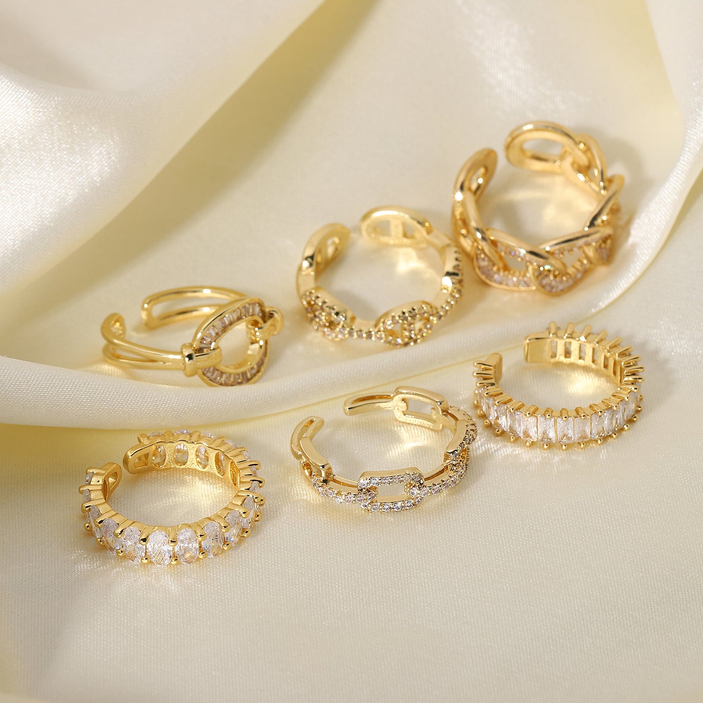 Adjustable Opening Zirconia Halo Ring