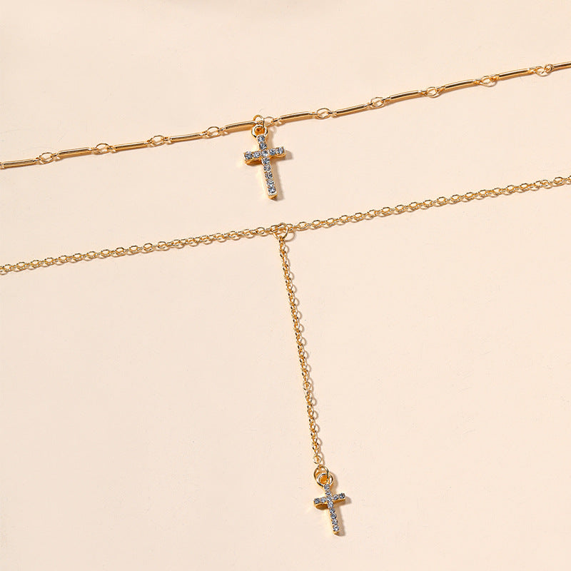 Cross Multi-layered Necklace