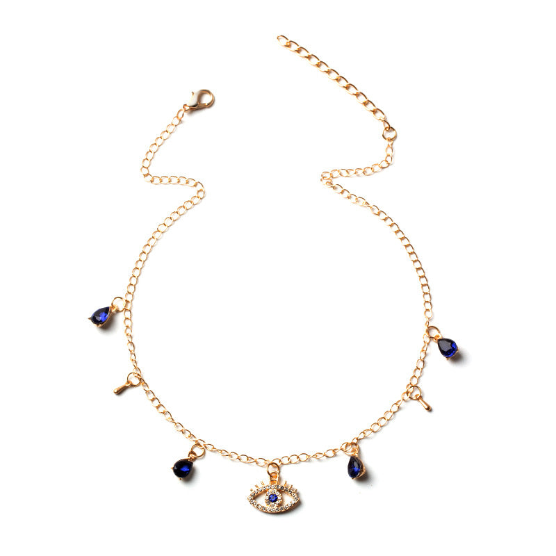 Gilded Blue Pendant Necklace