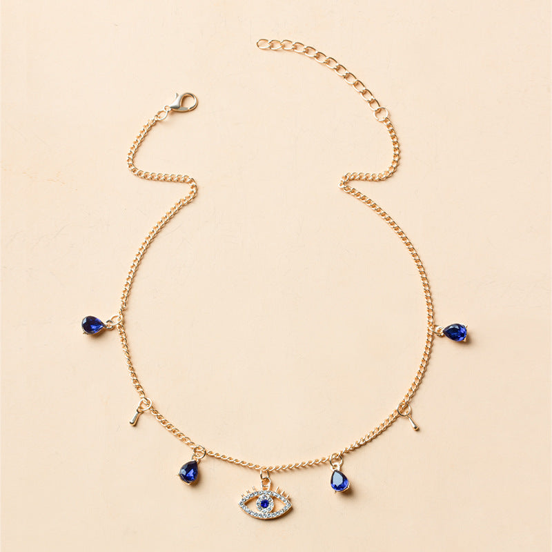 Gilded Blue Pendant Necklace