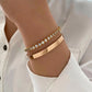 Gold Diamond Bracelet & Alloy Bangle Set