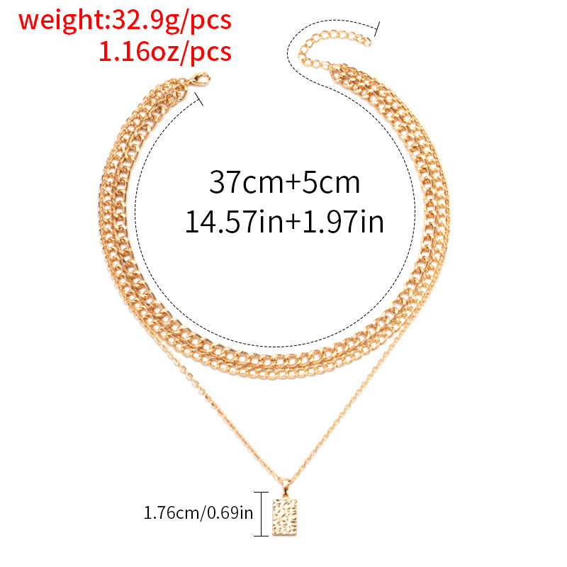 Gold-Plated Metal Multi-Layer Necklace