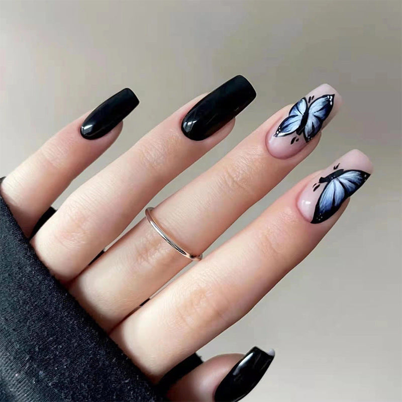 Black Butterfly Nails - Press on Nails