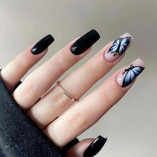 Black Butterfly Nails - Press on Nails