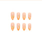 Orange Smiley French Nails - Press on Nails