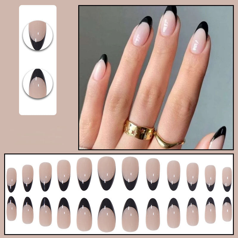 Black French Nails - Press on Nails