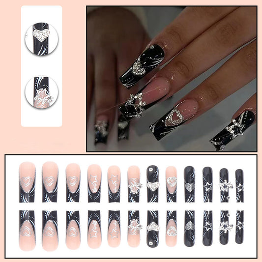 Black French Nails - Press on Nails