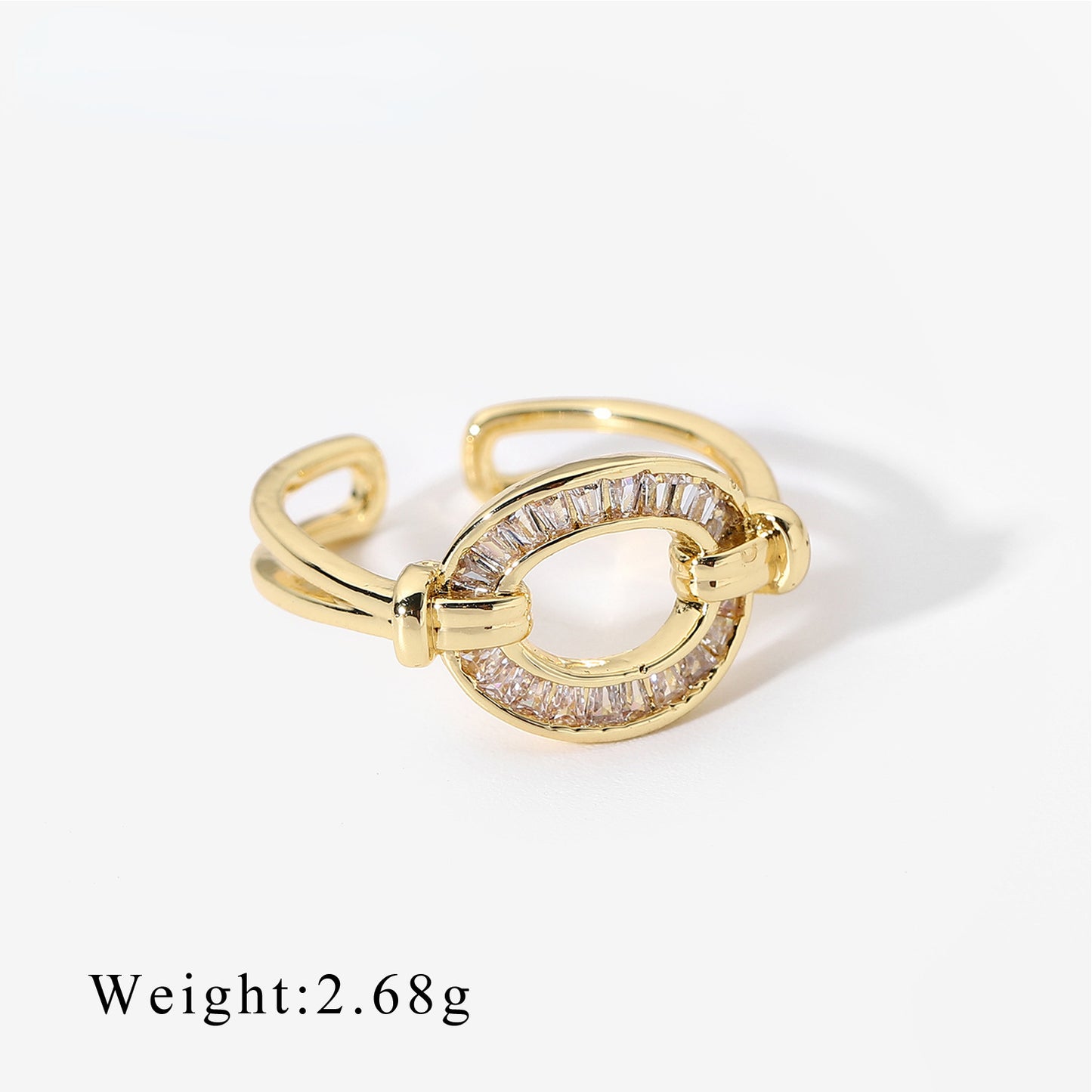 Adjustable Opening Zirconia Halo Ring