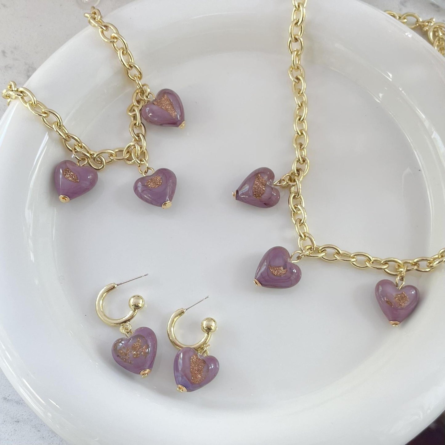 Joan Purple Heart Earrings