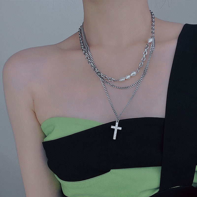 Kristen Multi-Layer Cross Necklace