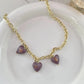 Joan Purple Heart Pendant Necklace