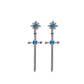 Celeste Blue Cross Earrings