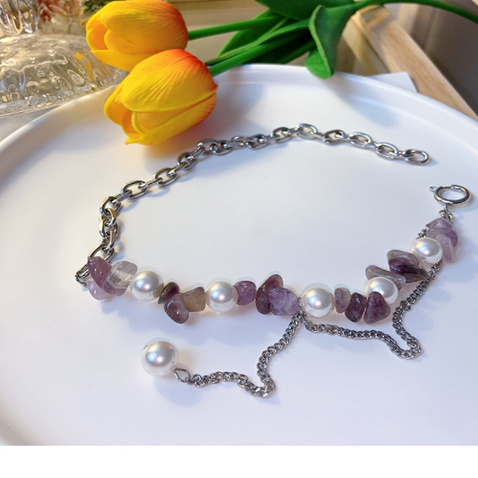 Susie Natural Purple Pearl Necklace