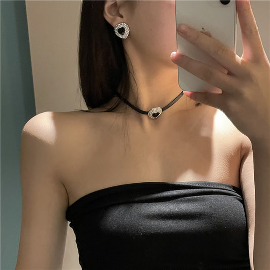 Andrea Heart Shape Pendant Earrings Necklace