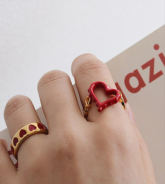 Hermosa French Retro Heart Opening Ring