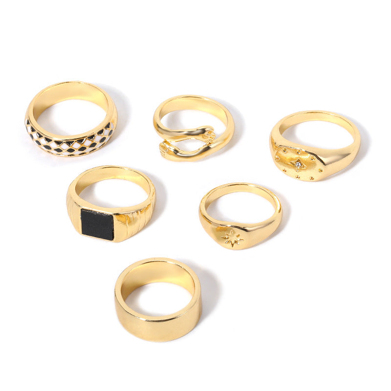 Gold-Plated Metal Ring Set