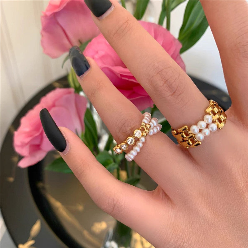 Hilda Pearl Ring Set