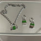 Irene Green Lock Necklace