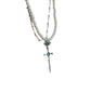 Celeste Blue Cross Layered Necklace