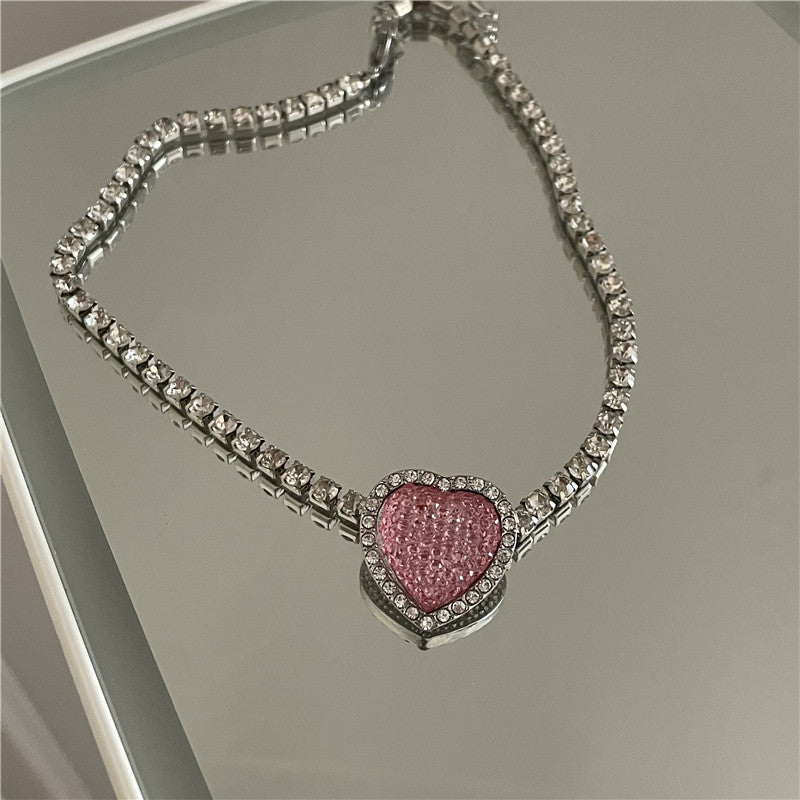 Anila Pink Heart-shaped Necklace