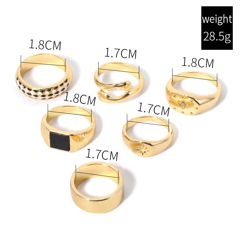 Gold-Plated Metal Ring Set