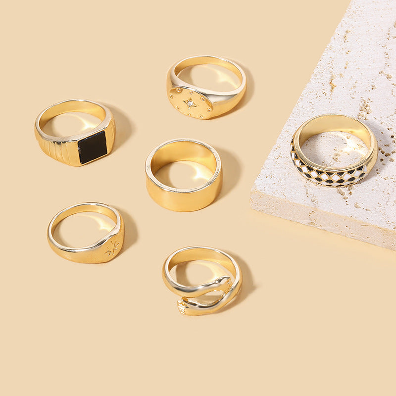 Gold-Plated Metal Ring Set