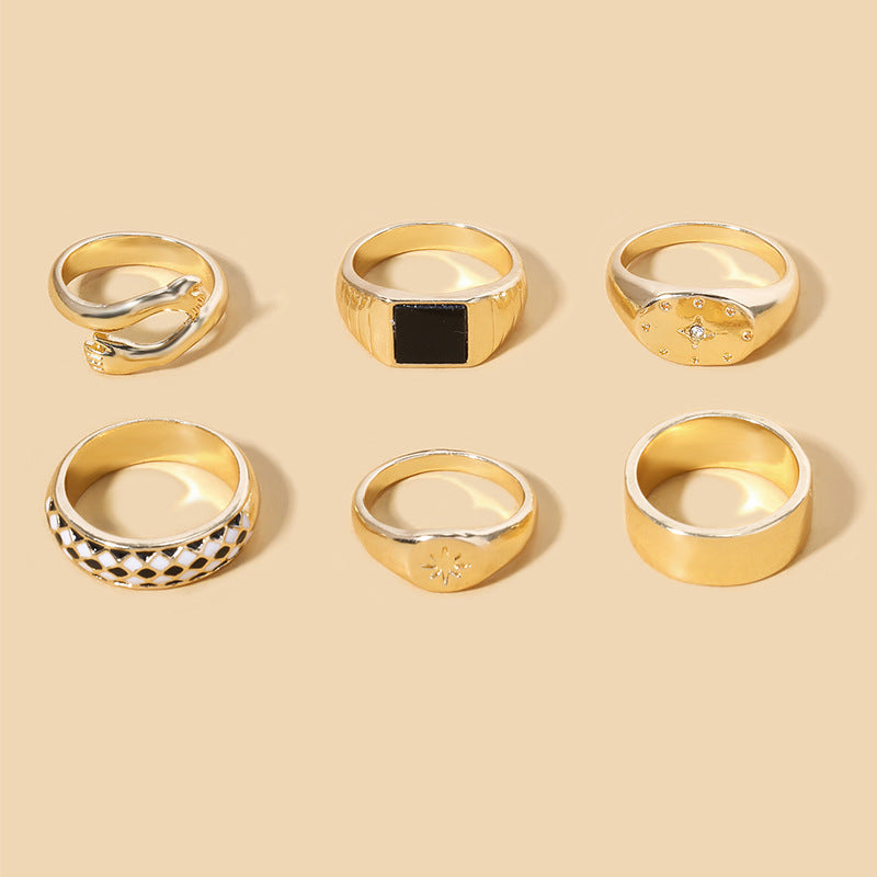 Gold-Plated Metal Ring Set