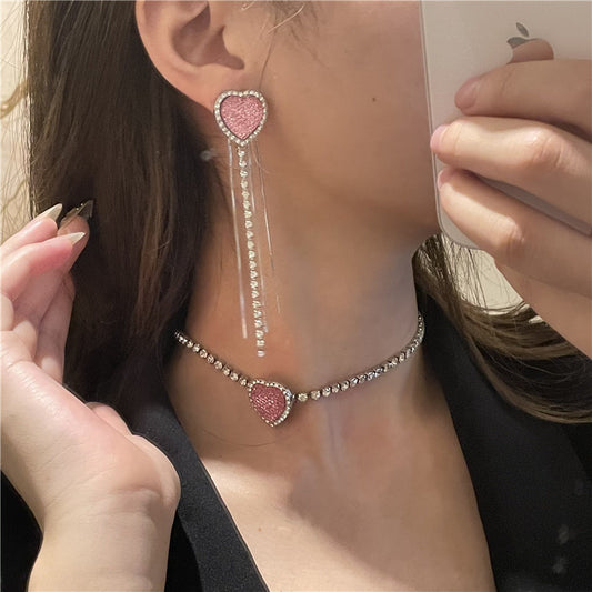 Anila Pink Heart-shaped Necklace