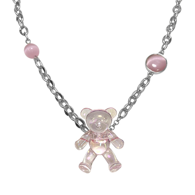 Alice Pink Bear Necklace